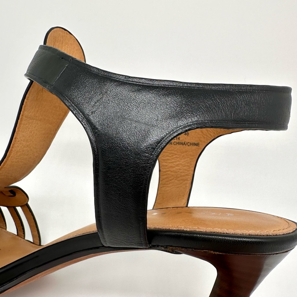 🎉COACH Izzy Leather Black Strappy Sandals 10 - Picture 11 of 16